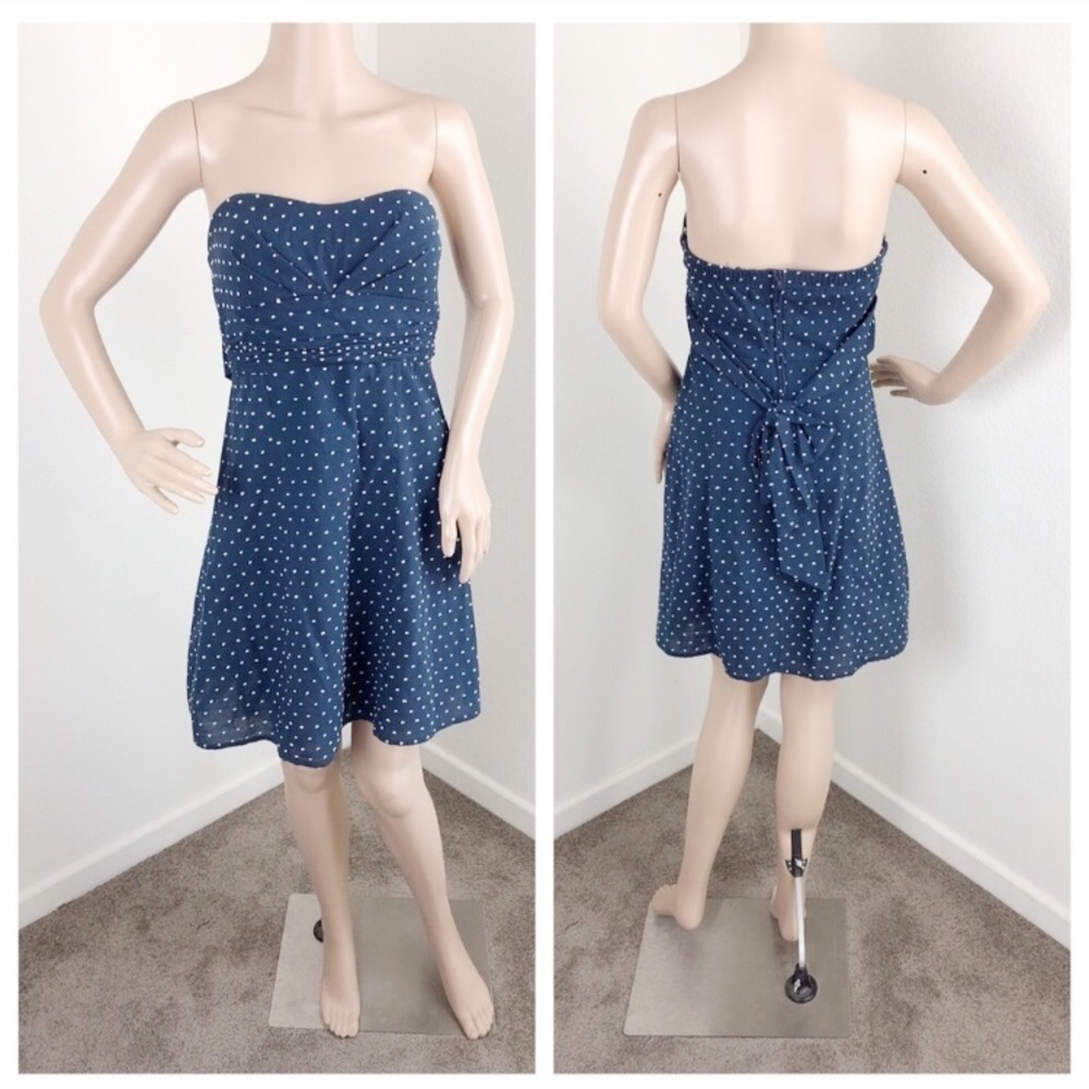 Ruby Rox navy blue strapless dress
